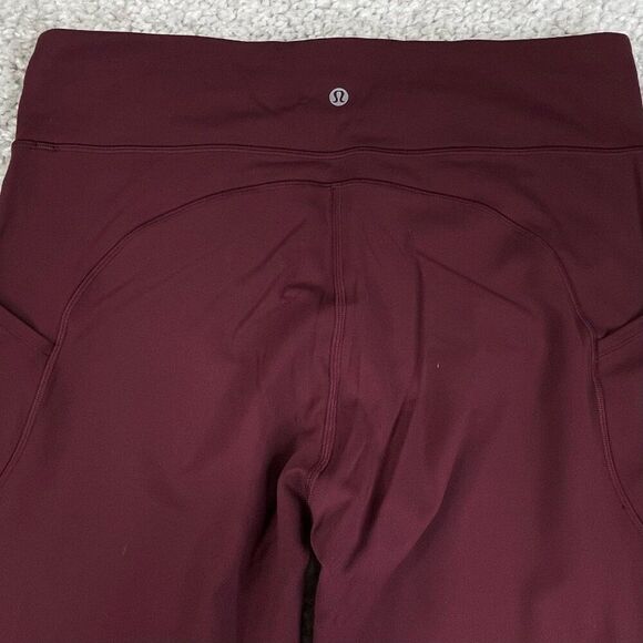 Lululemon Invigorate Hi Rise Crop Legging Red Merlot - Picture 6 of 11